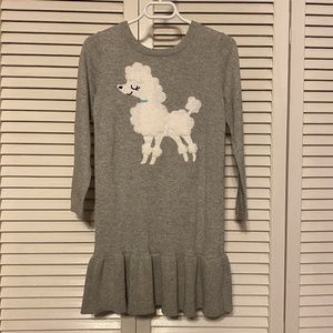 *NWT* Gap Girls 5 Grey Knit Poodle Sweater Dress